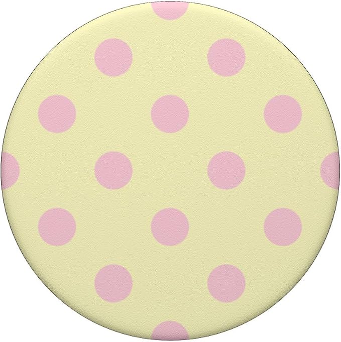 Butter Yellow Light Pink Polka Dot Aesthetic Cute Big Dots PopSockets Adhesive PopGrip