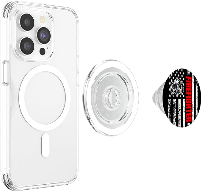 US American Flag Rescue Costume of Patriotic Firefighter PopSockets Standard PopGrip
