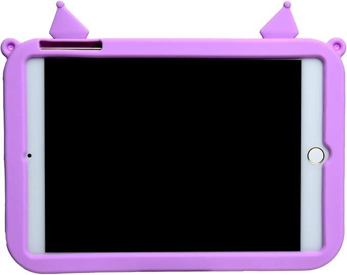 Cartoon Case for iPad mini 1/2/3/4/5 7.9，MONEHOYSY Cute Soft Silicone Kickstand [Drop ProofShock ProofAnti Slip] Back Stand Cover Case for Kids Children Teens Girls Boys (Kitty-1)