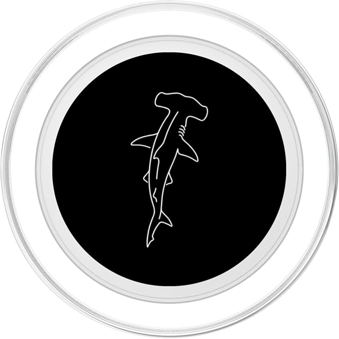 Hammerhead Shark Outline Minimal Line Art Design PopSockets Adhesive PopGrip