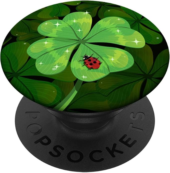Shamrock Ladybug Lucky Four-Leaf Clover St. Patrick's Day PopSockets Swappable PopGrip