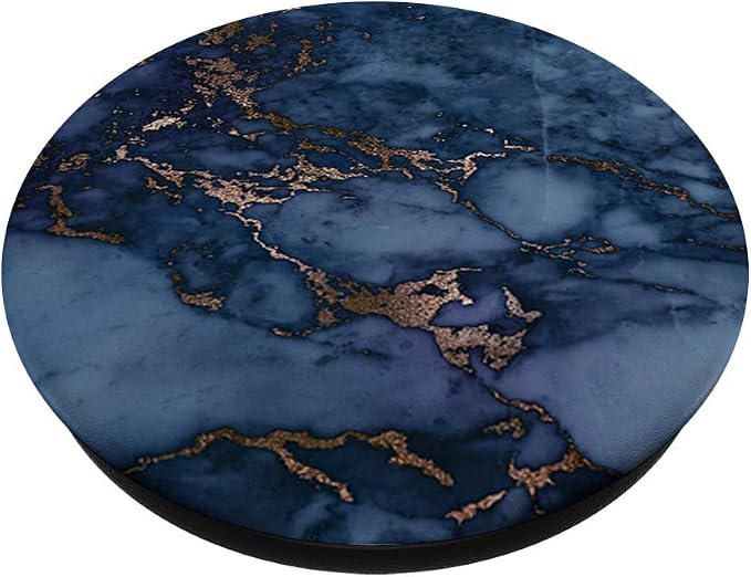 Elegant Dark Jewel Tone Navy &amp Copper Marble Pattern PopSockets PopGrip: Swappable Grip for Phones &amp Tablets