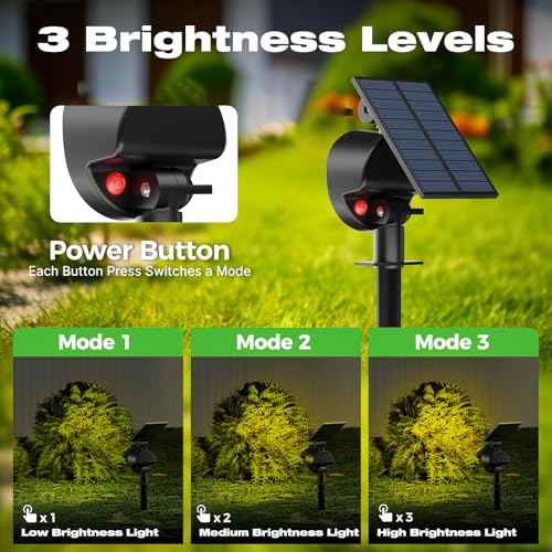 nipify 8 Pack Solar Spot Lights Outdoor Waterproof with 3 Modes, Solar Spotlight Light for Outside Yard Landscape Lighting Pathway Lights Wall,Warm White