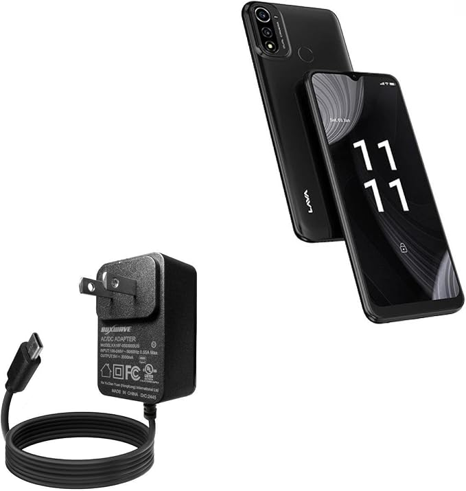 BoxWave Charger Compatible with Lava X3 - Wall Charger Direct (15W) Rapid Charge Your Device with Built-in 3ft Cable