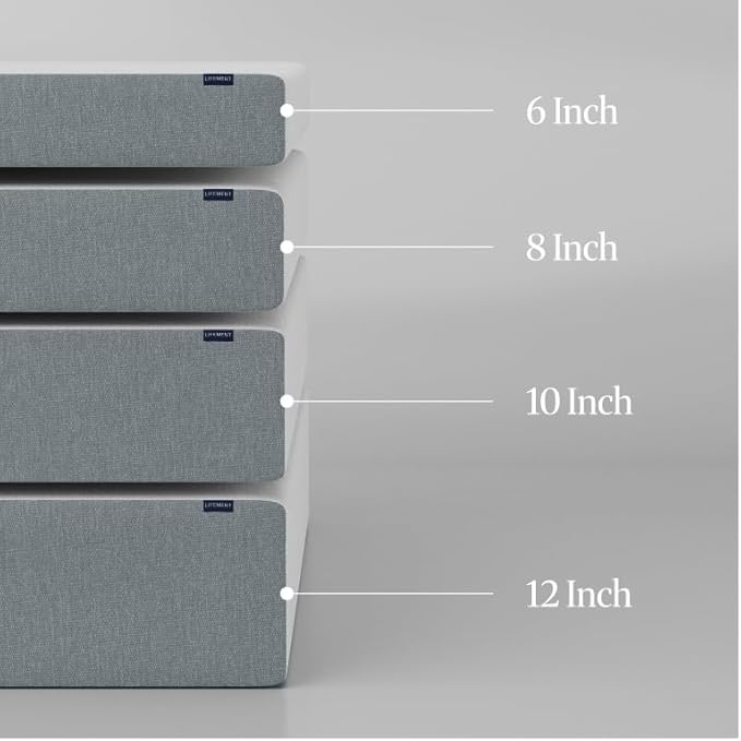 LIFEMENT Basic Twin Graphite Infused Memory Foam Mattress in a Box | Medium Firm Bed, Fiberglass Free, CertiPUR-US Certified Foam, Cooling Comfort & Support, 10 Inch