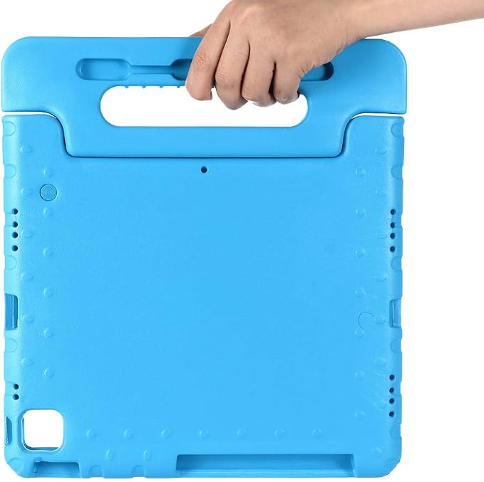 Kids Case for iPad Pro 11 M5/M4 &amp iPad Air 11 (2026/2025/2024) Shockproof Case with Pencil Holder Techcircle Light EVA Foam Handle Stand Bumper Protective Child Friendly Drop Proof Cover Black