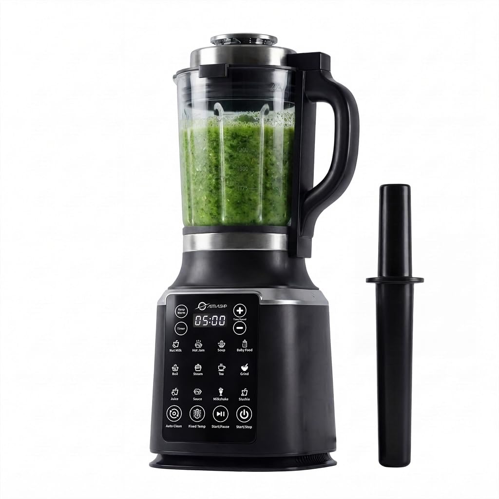 Glass Blenders for Kitchen with Tamper, Blender for Smoothies, Professional Blenders 1500W Motor, 9 Adjustable Speeds, 14 Preset Programs, High-Speed Heating Blender for Nut Milk, Soups, Sauces & More