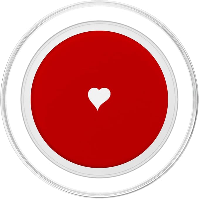 Cute Hand Drawn White Heart - Red Minimalist Love Symbol PopSockets Adhesive PopGrip
