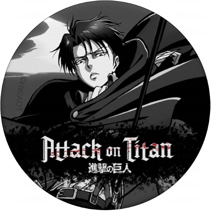 Attack on Titan Black and White Levi Splatter Logo Anime PopSockets PopWallet for MagSafe