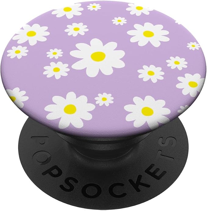 Purple Daisy Flower Cute Spring Floral Lavender Lilac Leaf PopSockets Adhesive PopGrip