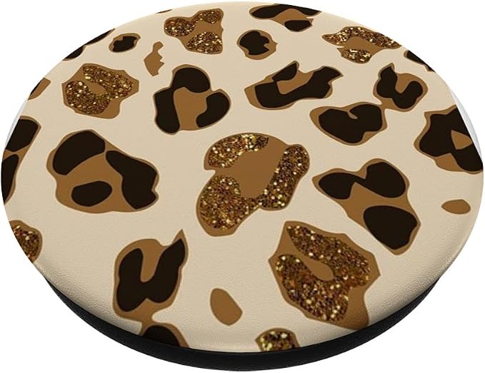 Gold Brown Leopard Print Cheetah Print PopSockets Adhesive PopGrip