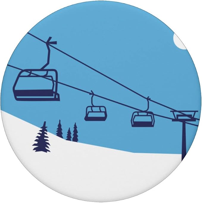 Ski Lift Mountain Snow PopSockets Swappable PopGrip