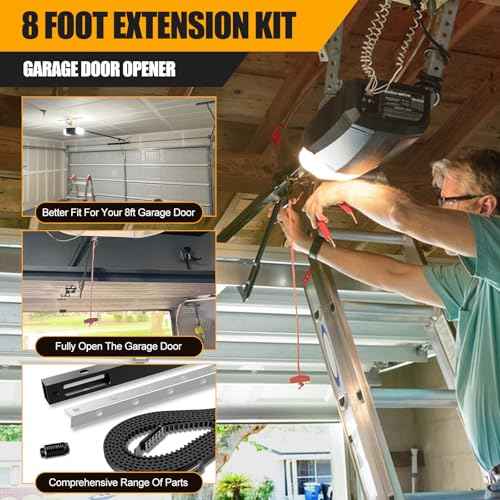 Replacement for Chamberlain Group G8808CB-P 8808CB 8Ft,Compatible Whisper Drive Plus Models,Garage Door Opener 8Ft Rail Extension Kit,Replacement Belt,Effortless Installation, Low Noise While Working