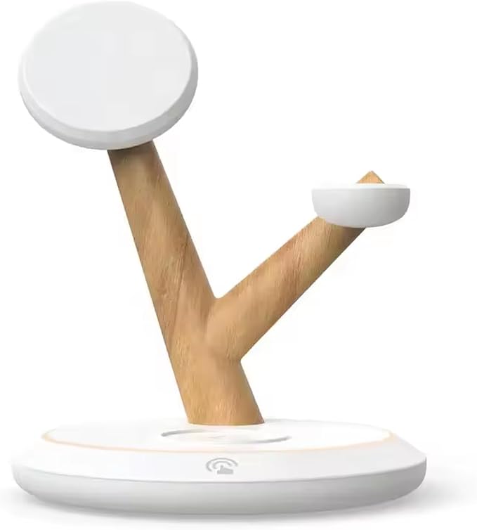3 in 1 Wireless Charger Stand Desktop Charging Station - 15W Magnetically Attached Charging Pad Automatic Induction Identification Charging with Qi-CertifiedA