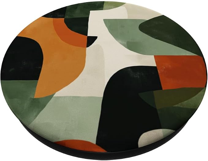 Mid-Century Abstract Design Burnt Orange and Olive Green PopSockets PopWallet for MagSafe