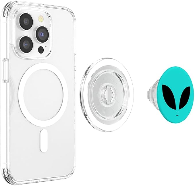 Black Light Teal Alien PopSockets Adhesive PopGrip