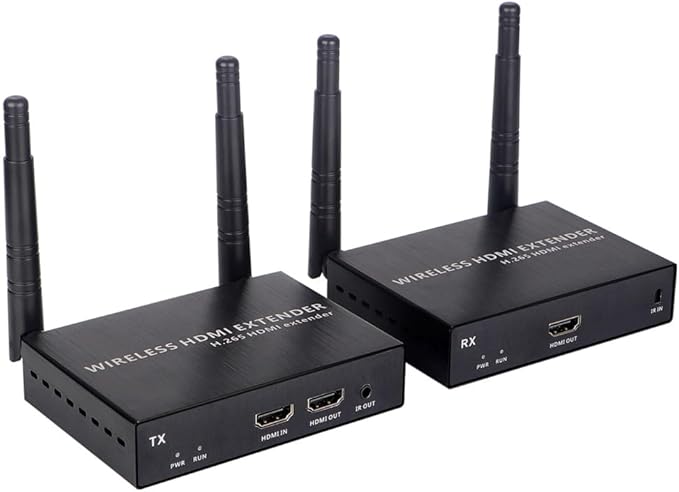 EXVIST Wireless HDMI Extender Transmitter and Receiver W/HDMI Loop-Out, Up to 656 Feet, IR Support, Suitable for Transmitting Video from Laptop, PC, YouTube, Xbox One, PS4 to HDTV or Projector