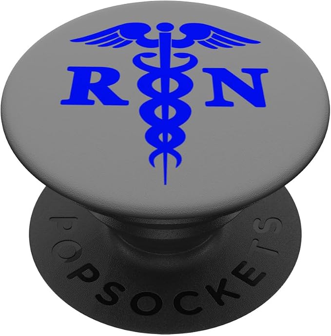 Blue RN Caduceus Registered Nurse Medical Symbol Logo Print PopSockets PopWallet for MagSafe