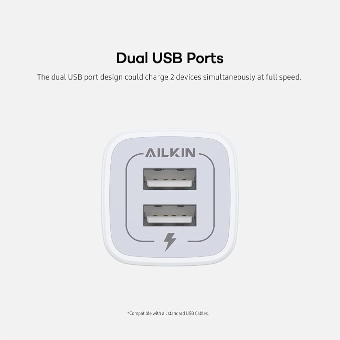 USB Wall Plug Multi USBA AC Power Charger Adapter USB-A Block Cube iPhone | iPad Samsung Google Pixel LG Camera Phones &amp Tablets Charge Multiple USB Plug Station Base