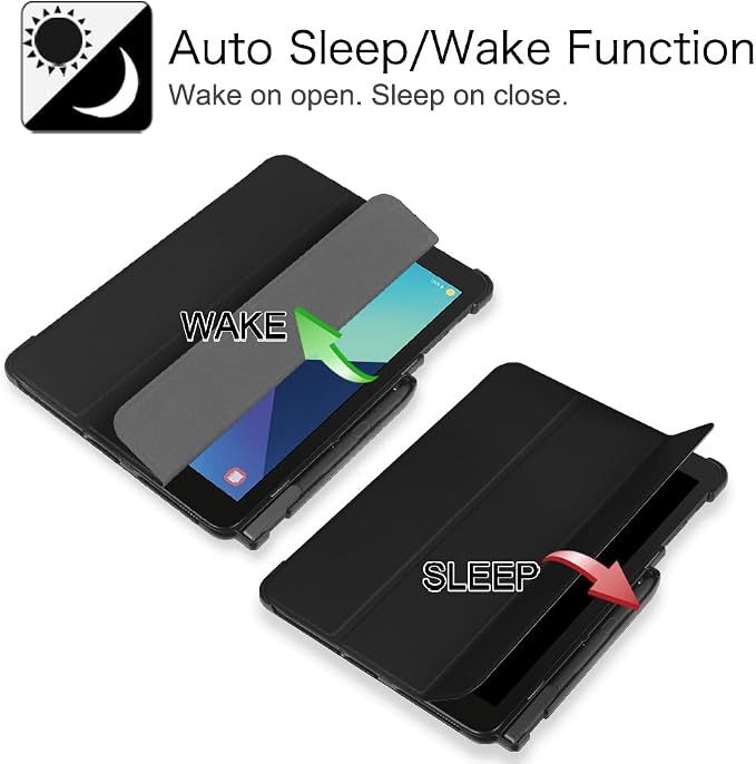 Fintie Slim Shell Case for Samsung Galaxy Tab S3 9.7 2017 Release Black | Lightweight Hardback Soft Microfiber Interior Magnetic Closure S Pen Holder Auto Sleep/Wake