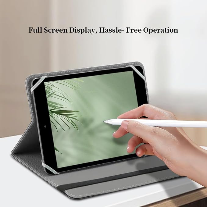 Universal Case for 9 inch 10.1 inch 11 inch TabletSlim Folding Stand Folio 9 - 11 Inch Tablet Case Cover with Adjustable Fixing BandGray