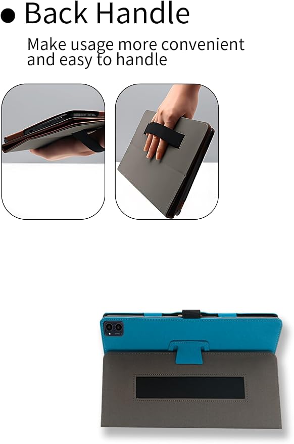Case for ApoloSign EM101A 10.1 Touch Screen Tablets，Premium Leather Business Folio Stand Cover with Hand Strap for ApoloSign EM101ABlack.