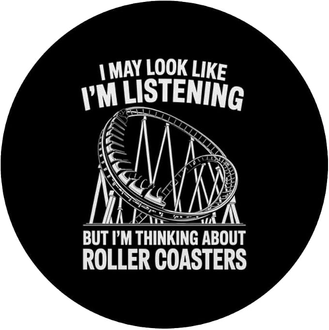 Funny Roller Coaster Art for Men Women Roller Coaster Lover PopSockets PopGrip for MagSafe