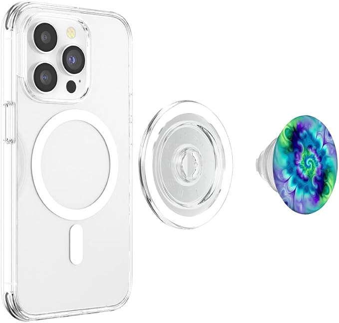 Tie Dye Colorful Blue Cyan Purple Green Design PopSockets Adhesive PopGrip