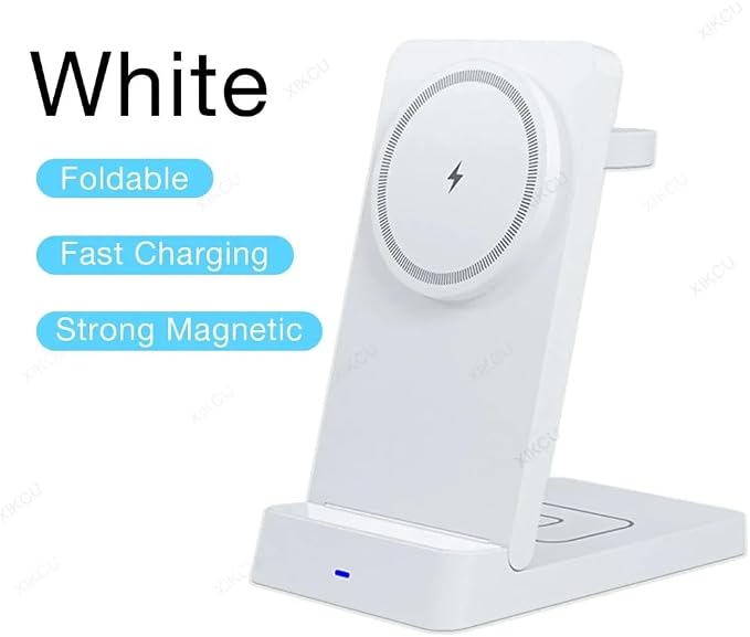 for Magsafe 3 in 1 Magnetic Wireless Charger for iPhone 17 16 15 14 13 12 Apple Watch Airpods Pro Foldable Fast Charging Station (Black)