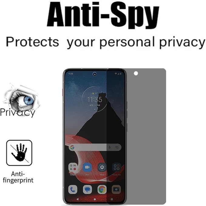 2-Pack for Motorola ThinkPhone Privacy Screen Protector Tempered Glass - [Bubble Free] [Easy to Install] [Scratch Resistant ] Anti-spy Film
