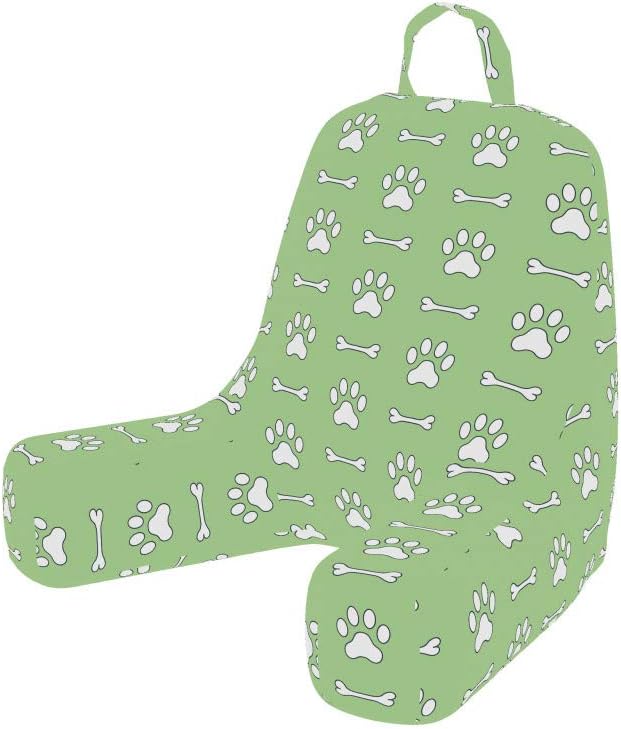 Ambesonne Paw Print Reading Pillow Cover, Greenery Monochrome Pet Themed Pattern with Foot Marks and Bones, Unstuffed Printed Bed Rest Case from Soft Fabric, Small, Pastel Green and White