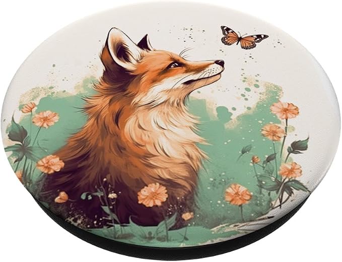 Fox Butterfly Forest Animal PopSockets Adhesive PopGrip