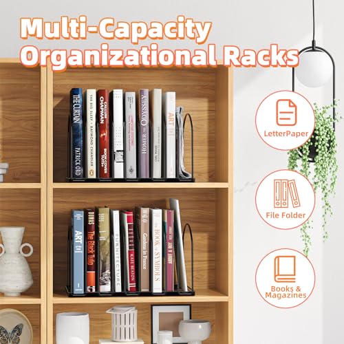 Simple Trending 2 Pack 9 Section Metal File Sorter Organizer for Desk Home Office, Black - style: 2BK- 7 Section Black