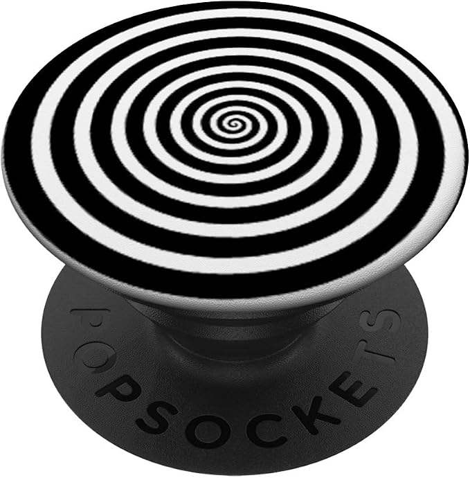 Fun Optical Illusion Circle Swirl Design Black and White PopSockets Adhesive PopGrip