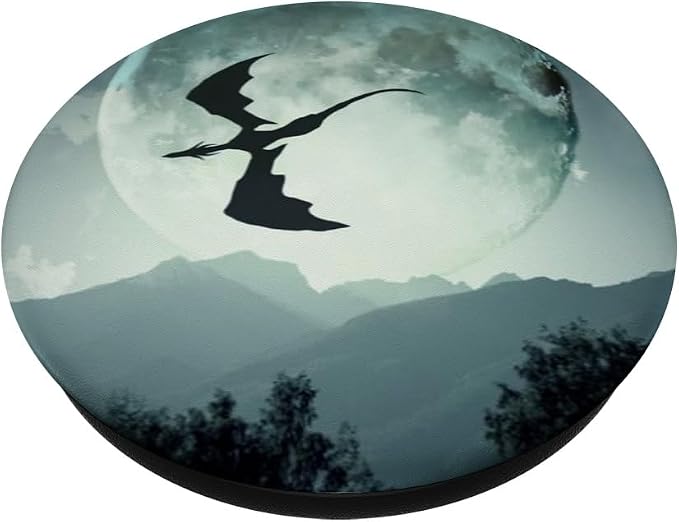CJ Grips Dragon Moon PopSockets Adhesive PopGrip for iPhone 11 - Black