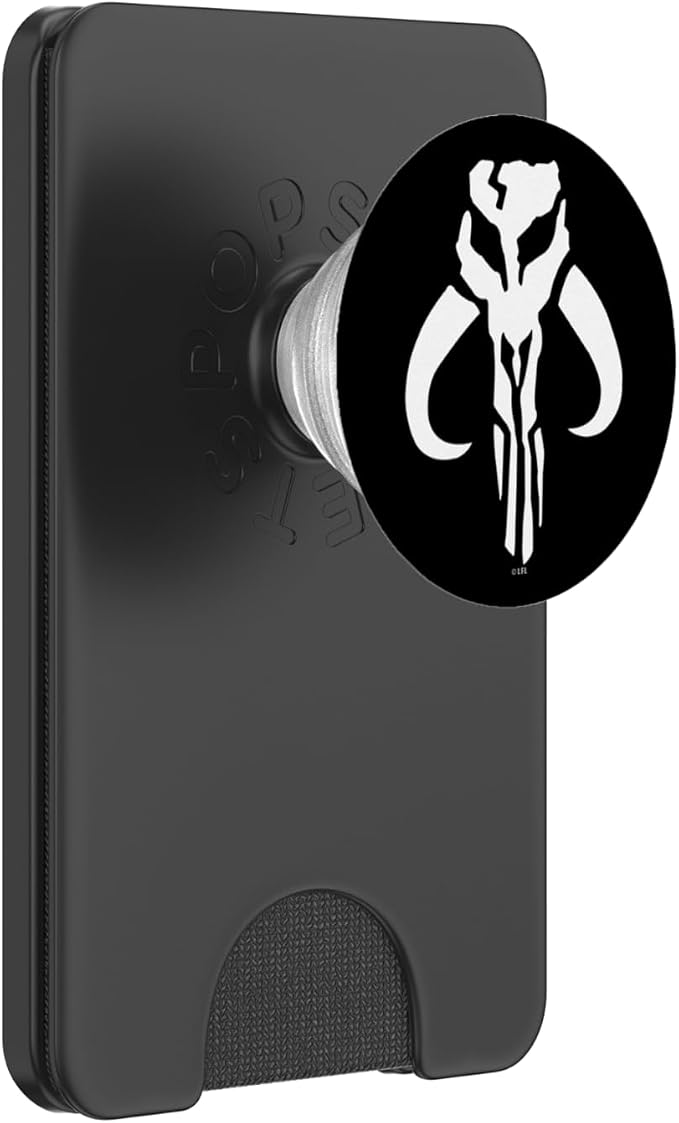 Star Wars Mandalorian Logo Black And White PopSockets Adhesive PopGrip