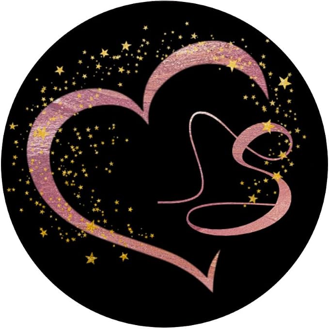 Pink Letter S Initial Heart Monogram PopSockets Adhesive PopGrip