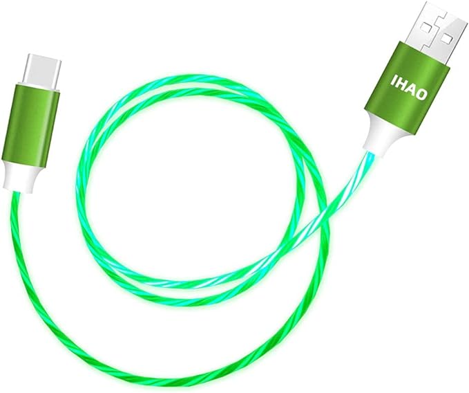 IHAO Multi Ports Charger Cable 3 Combinations in One Cable USB A to USB C/Micro USB PD Fast Charging Cord Lighted Up LED Flowing Compatible with Almost All Kinds of Electric Device-39Inches Blue