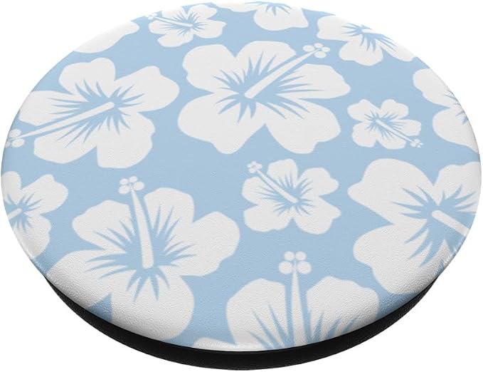 Blue Hibiscus Flowers PopSockets Adhesive PopGrip