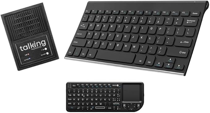 Talking Keyboards Dual Keyboard - Standard & Mini Speech Generating Wireless Portable AAC Device for Easy Communication & Travel | Ideal for Patients with Disabilities, Impairments, Post-Surgery Need