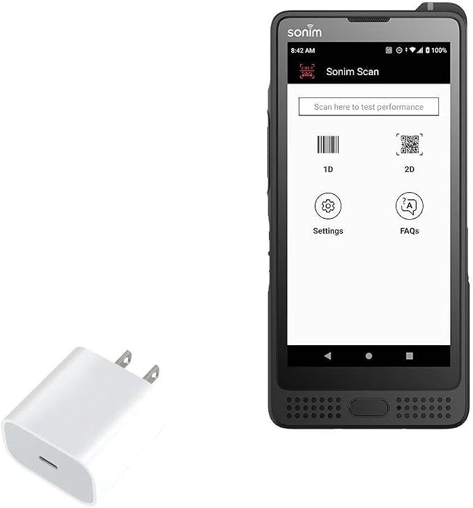 BoxWave Charger Compatible with Sonim XP10 - PD GAN miniCube (30W) 30W Tiny PD GAN Type-C Wall Charger - Winter White