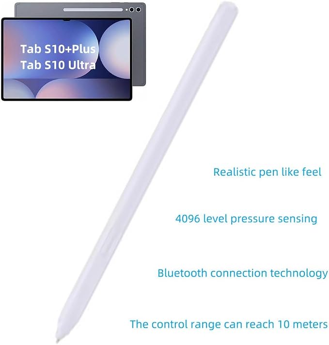 Tab S10+ Plus / S10 Ultra S Pen Compatible with Samsung Galaxy Tab S10+ Plus | Tab S10 Ultra All Versions Stylus Pen Slim 0.7mm Pen Tip 4096 Pressure Levels with 3pcs Tips (Black)