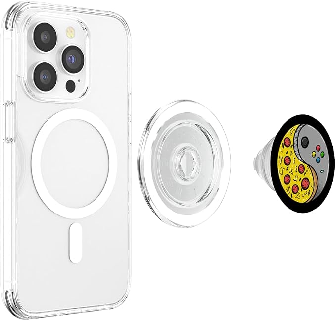 Yin Yang Pizza Video Game Controller Food Gaming Boys Men PopSockets Adhesive PopGrip