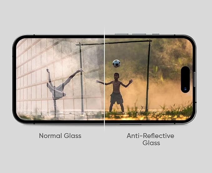 FLOLAB NanoArmour ONETIME PRO Protects Privacy Screen Protector for iPhone 14 Plus / 13 Pro Max - Anti Reflective Tempered Glass Durable Easy Installation Dust Free