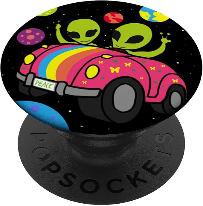 Alien Phone-Grip 70s 80s 90s Driving Car Galaxy Funny Gift PopSockets Adhesive PopGrip
