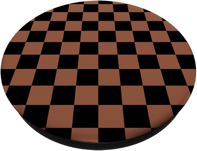Brown and Black Checker Checkers Checkered Prüfer PopSockets Adhesive PopGrip