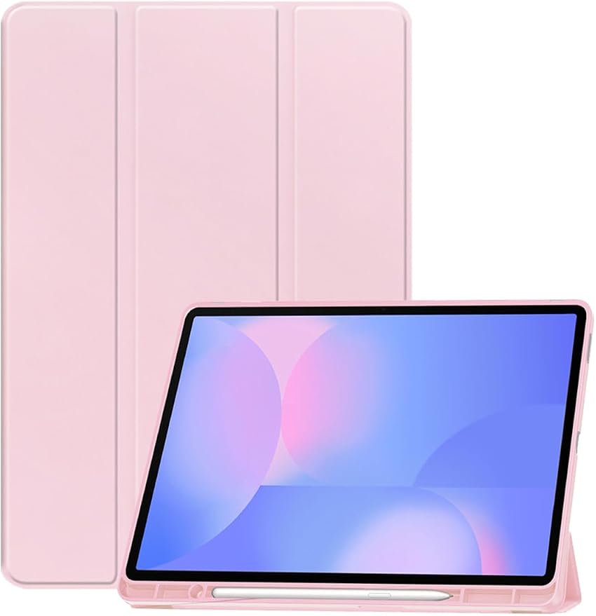 for Samsung Galaxy Tab S10 FE+ 13 inch Tablet CaseBOVGAC Ultra Slim PU Leather Folding Protective Cover Case with Adjustable Soft TPU Back Shell Full Protection Scratch Resistant (Black)