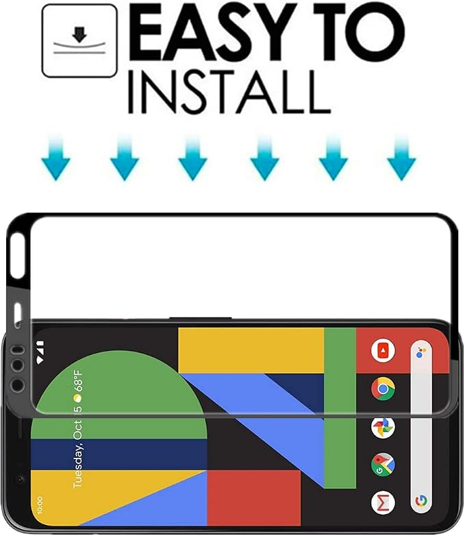 for Pixel 4 Black Silk Screen Protector [2PACK] Full Coverage Anti-scratch Case Friendly Screen Tempered Glass Protective Film for Google Pixel 4 G020I G020M G020N (5.7-INCH)