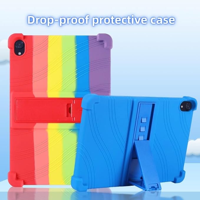 for Urao 10.1 inch Tablet Case Soft Silicone Cover Case with Kickstand for Urao 10.1'' C107 Tablet Blue
