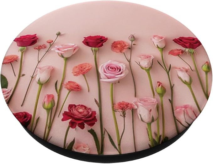 Pink Rose Floral Garden PopSockets PopGrip for MagSafe